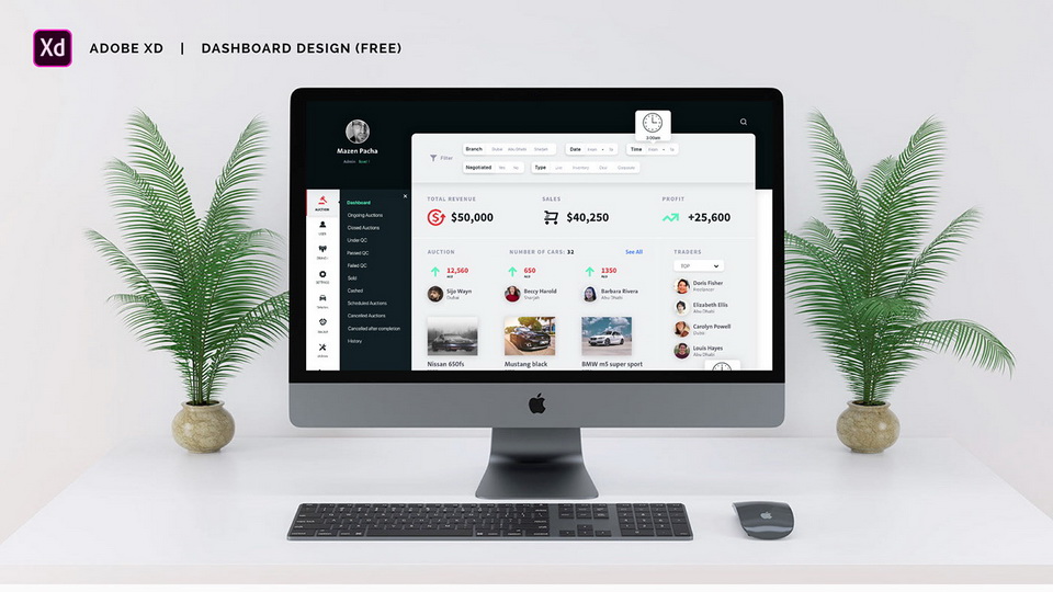 Free Tablet XD Dashboard Template Free Adobe Xd File