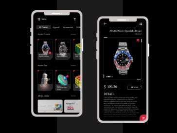Dark E-Commerce Store XD App Template