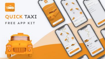 Quick Taxi App Design UI Kit XD files