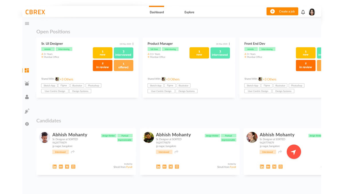 Recruiters Employers Dashboard Design XD Templates