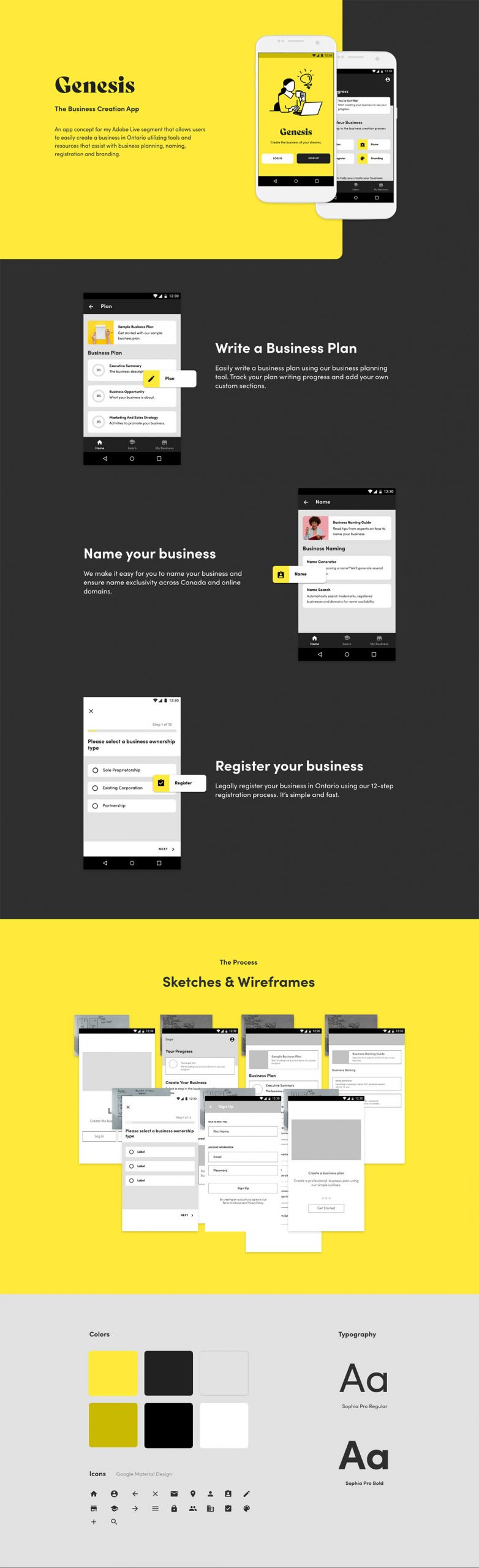 The Business Creation App Template Adobe XD