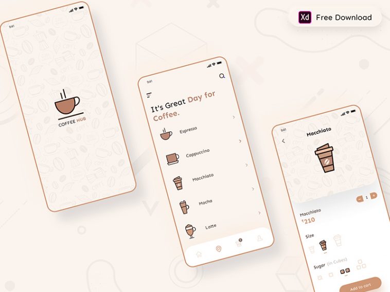 Free Buy Coffee App Design Xd Template File Free Xd File