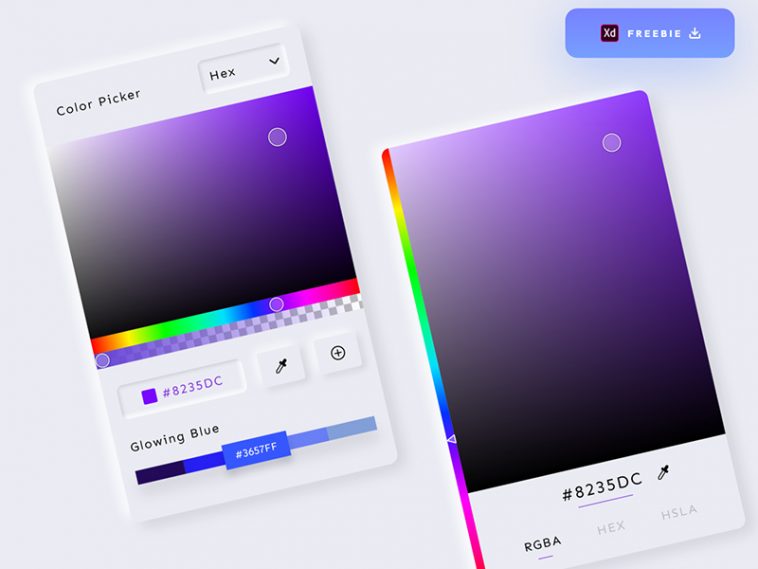 Color Picker UI Design  Free XD Resource  Adobe XD Elements