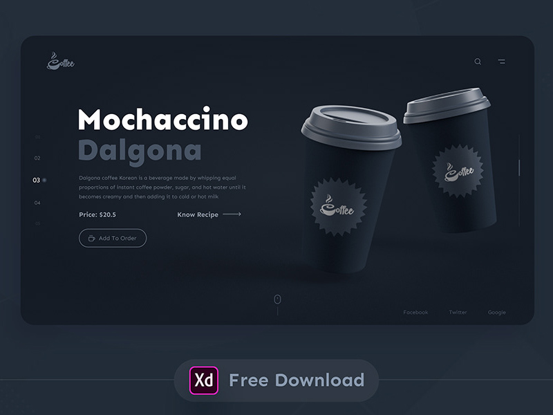 Dalgona Coffee Landing Page Freebie