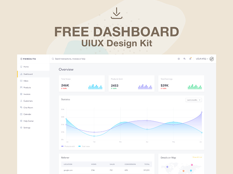 Free Dashboard Ui Ux Kit Store Sales