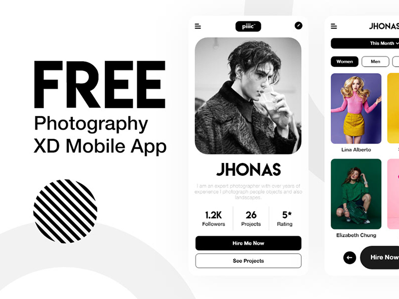 Photography App Free For Xd With Prototype
