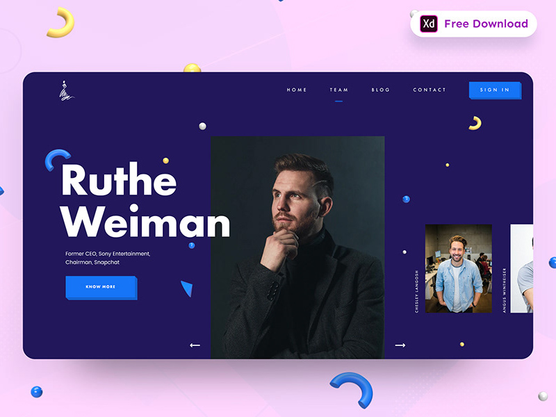 Team Landing Page For Web Freebie