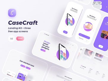 Free CaseCraft Landing UI Kit Xd Templates - Free Xd File