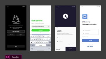 Free Login Mobile Screens XD Collection