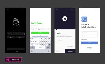 Free Login Mobile Screens XD Collection