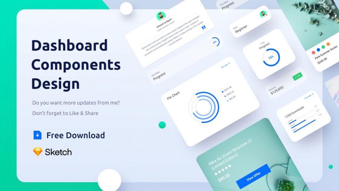 Free Charts UI Kit Adobe XD Templates - Xd File