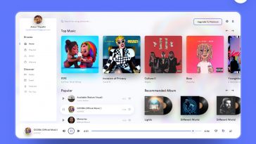 Music Player Web App XD Template