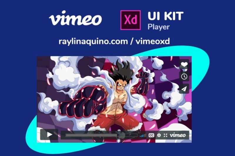 Vimeo UI Player Template Adobe XD