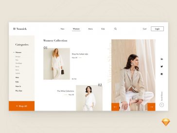 Fashion Store Online Shop Sketch Website Template