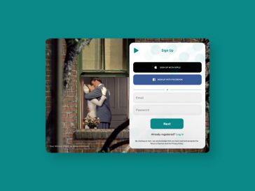 Dating Signup Login Screen Design XD Template