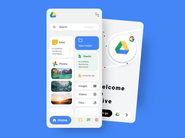 Free Google Drive XD Simple Redesign Concept