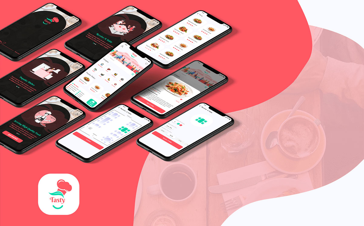 Free Restaurant Booking App XD Template