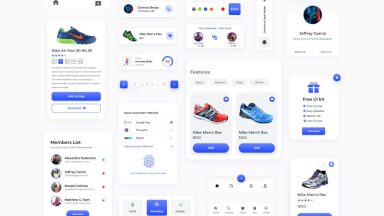 Functioning Xd Elements. Examples Adobe XD UI Components and Elements Template file - Free Adobe Xd File