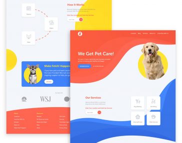 Free Pet Care XD Landing Page Template