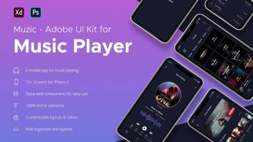 Music App UI Kit Xd