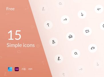 15 Simple Adobe Xd Icons set