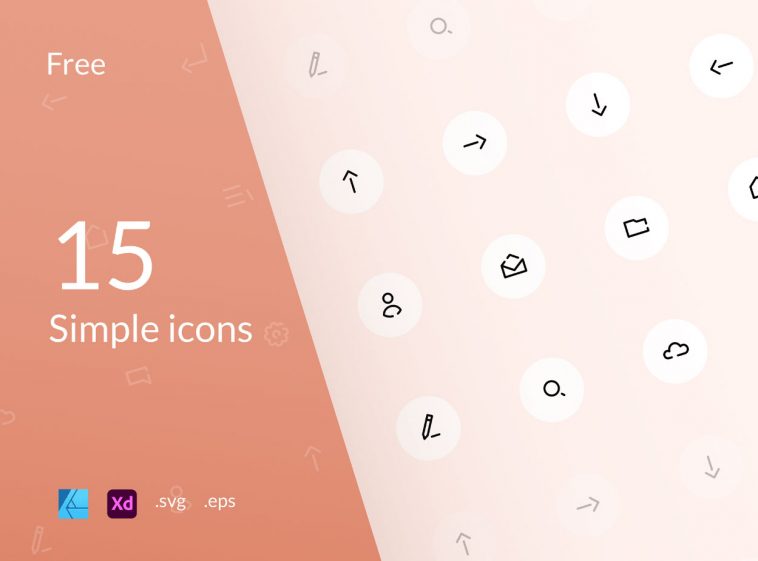 15 Simple Adobe Xd Icons set