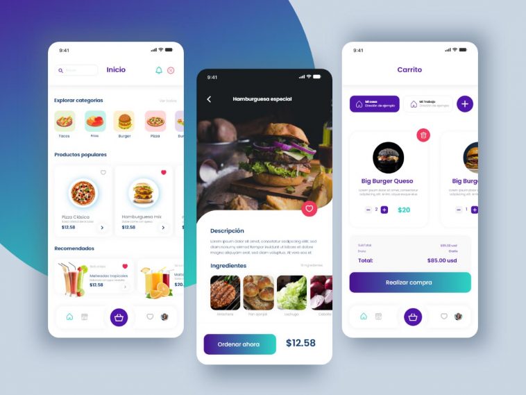 Free Food Delivery App XD Concept Design