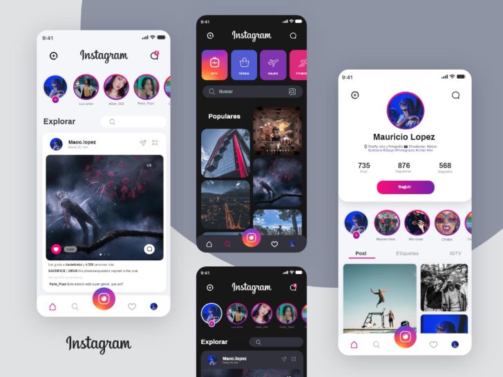 Free Instagram UI Redesign Concept XD Template - Xd File