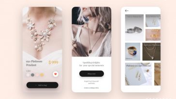 Jewelry Shop Online XD Mobile Template