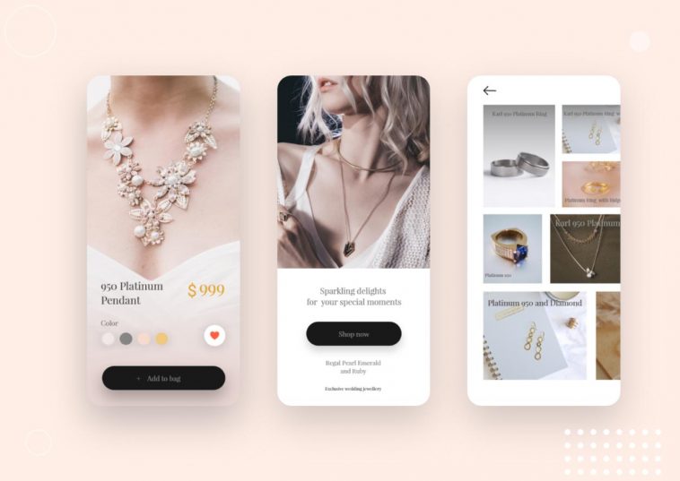 Jewelry Shop Online XD Mobile Template