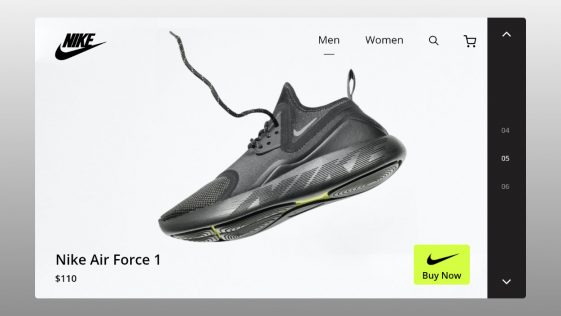 Free Nike Futuristic UI Concept - Xd File