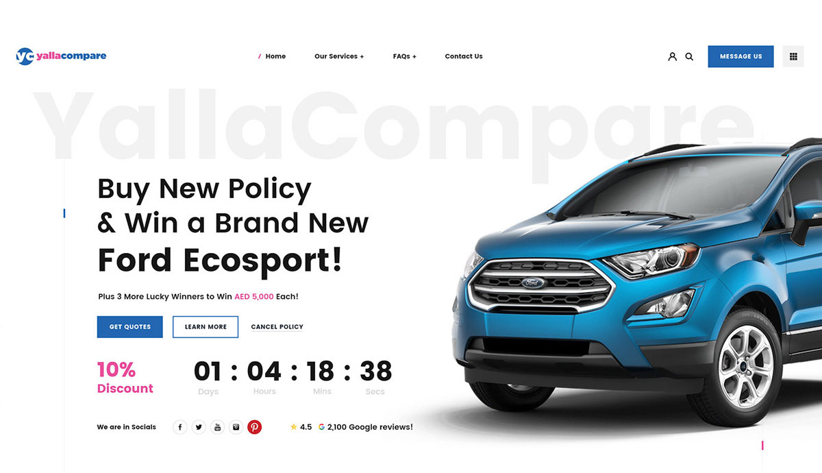 Free Price Comparison Website XD Template