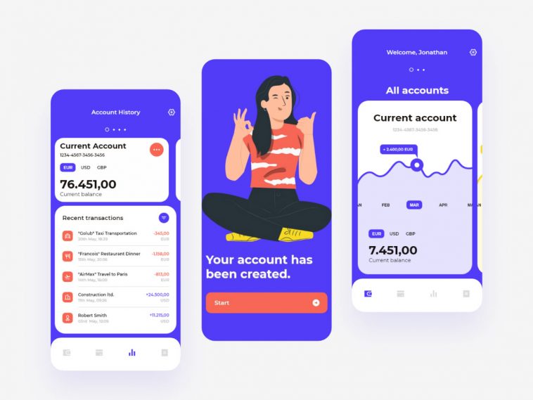Free XD Banking UI Kit
