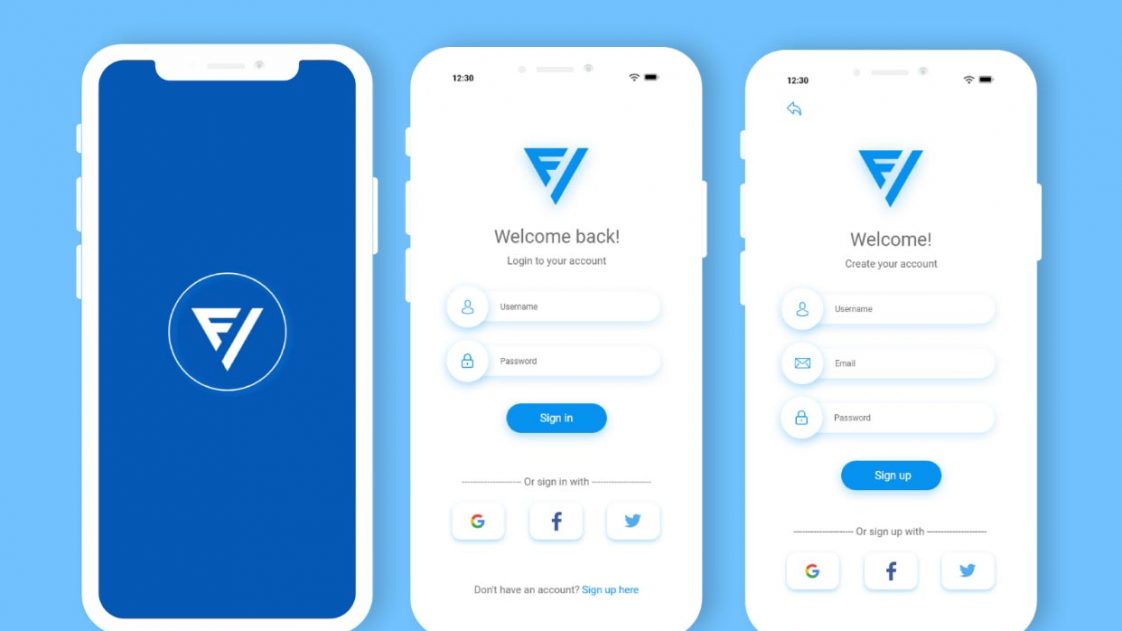 Free Mobile Signup/login Screen XD Template Free Adobe Xd File