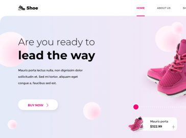 Shoe eCommerce XD Landing Page