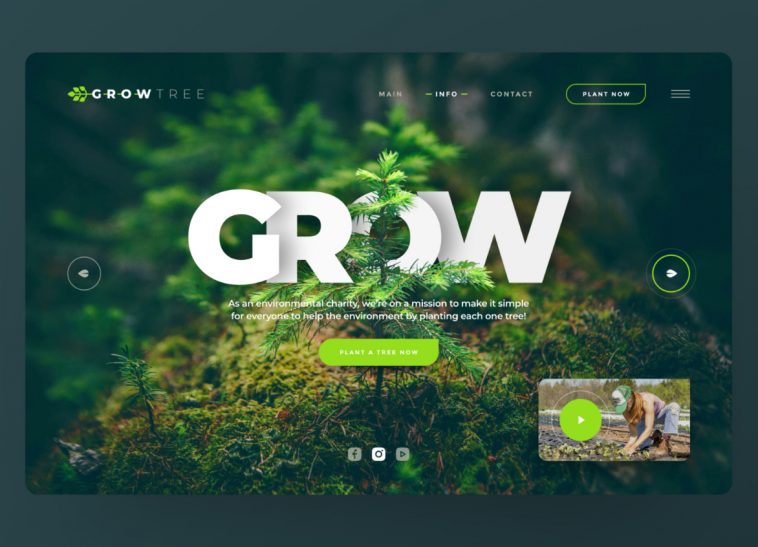 Grow Tree Nature Landing Page Template XD
