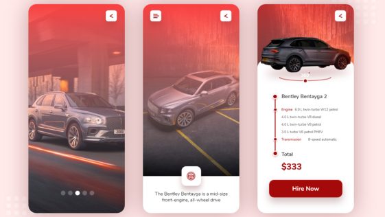 Free Classic Cars App UI Design Template XD file - Free Xd File