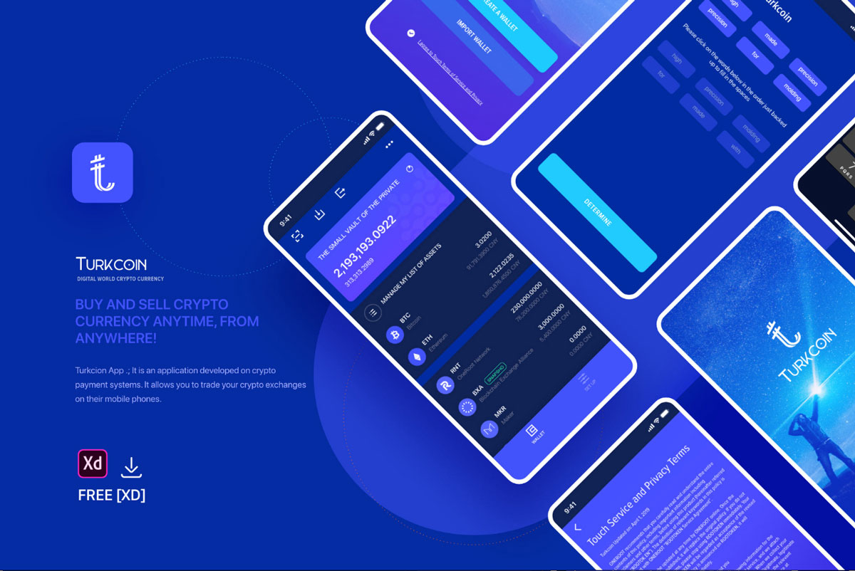 Free Turkcoin Crypto XD App Template