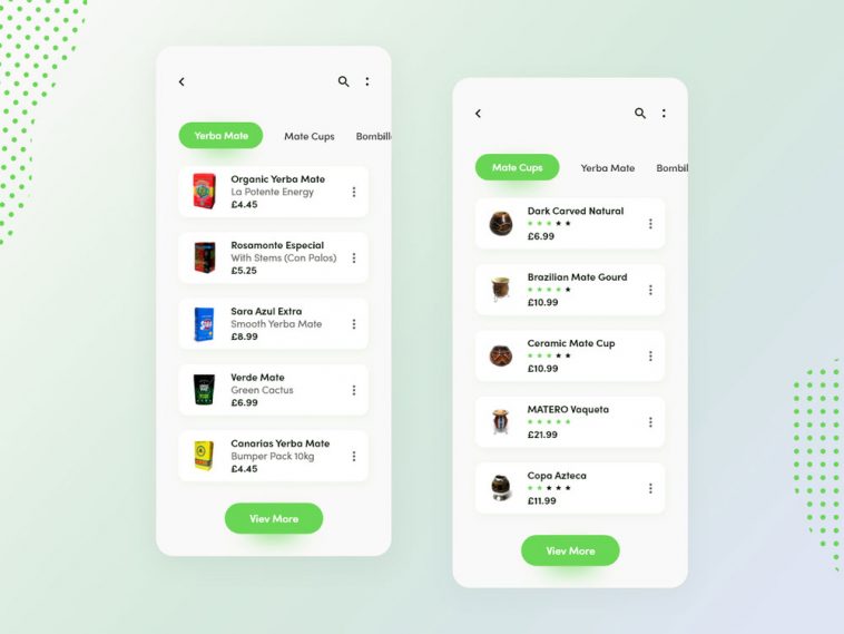 Herba Mate Mobile Shop XD App Template