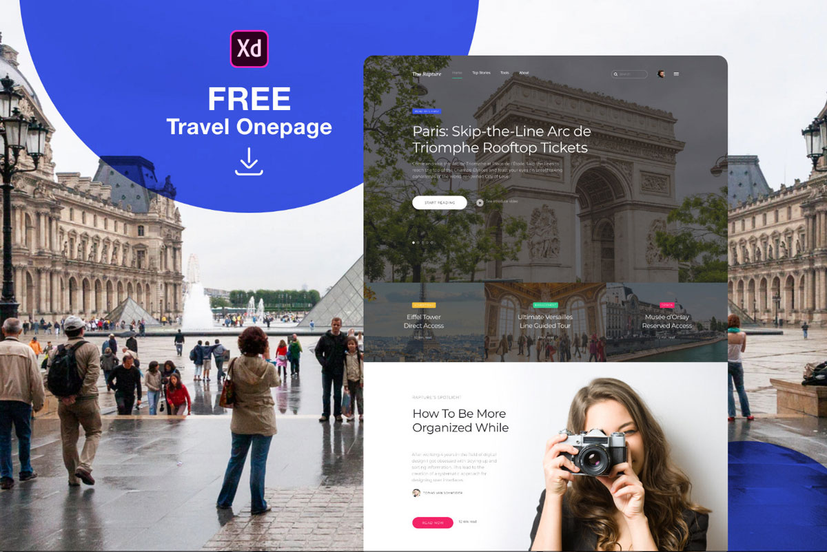Travel Website Landing Page XD