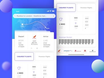 Airplane Ticket IOS App UI XD Freebies