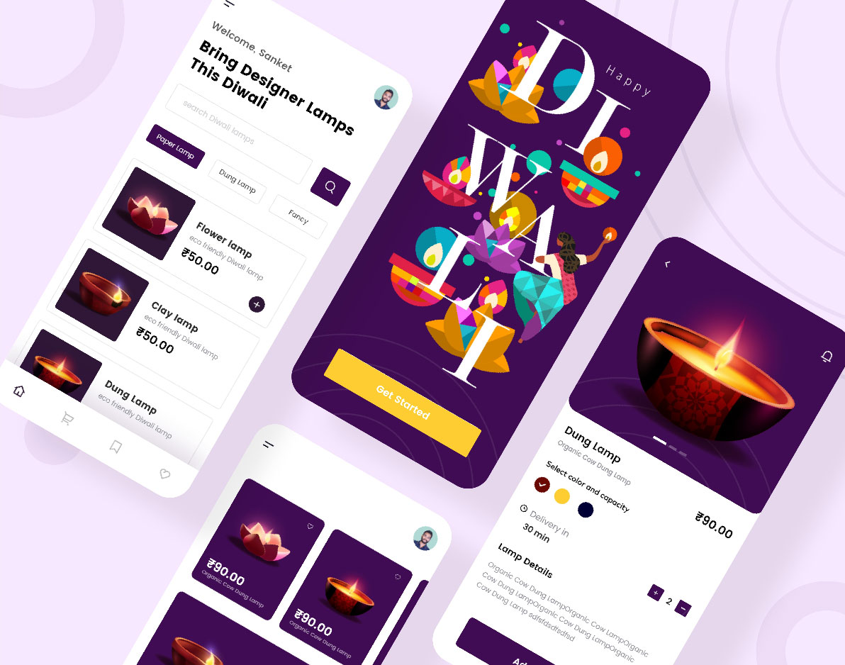 Diwali ECommerce XD App UI Template