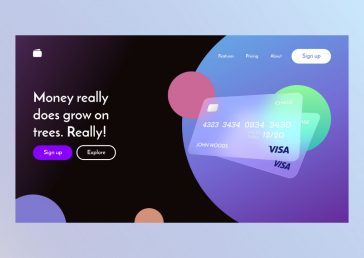 Free Financial Landing Page XD Template