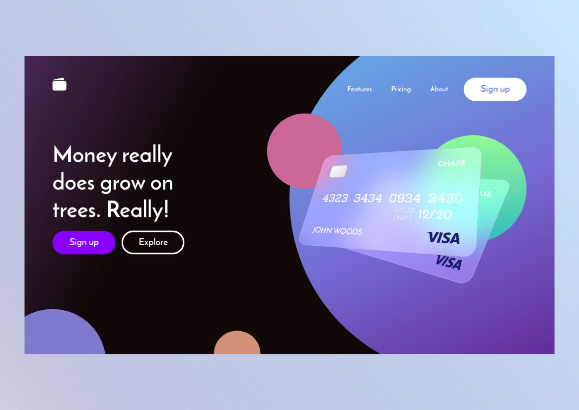 Free Financial Landing Page Xd Template