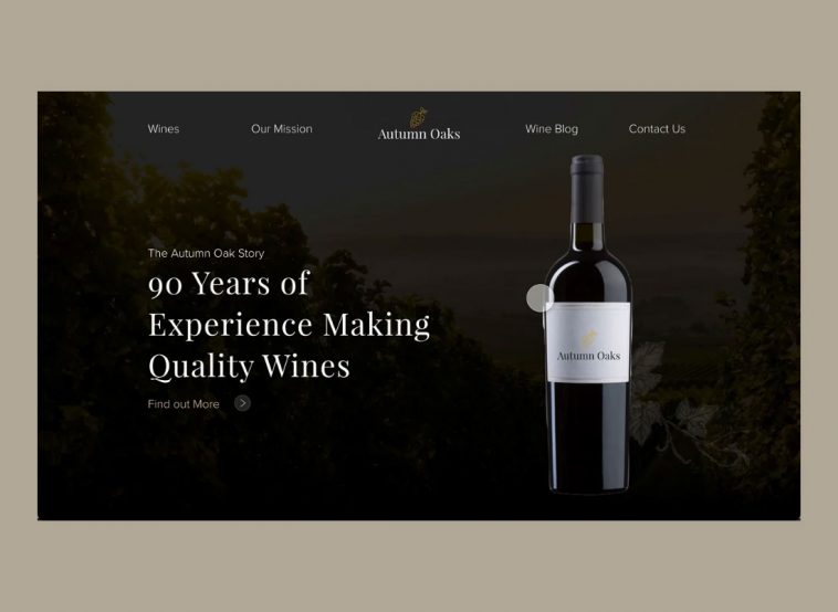 Free Wine Website Animation in XD