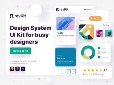 RevKit Free XD Design System UI Kit
