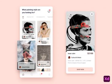 Art and Painting Ecommerce App Template for Adobe XD