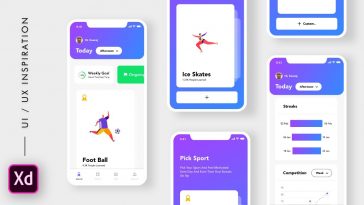 Fitness App Interaction Adobe XD Template