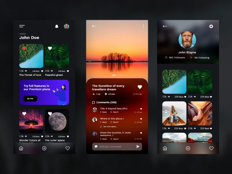 Adobe XD Photography App Template