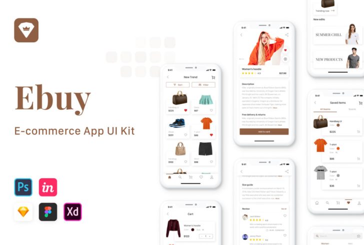 Ebuy – Free Ecommerce UI Kit for Adobe XD Templates - Xd File